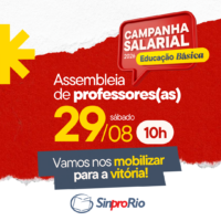 Camp. Salarial 2026 – Ed. Básica: assembleia dia 29/08, às 10h!