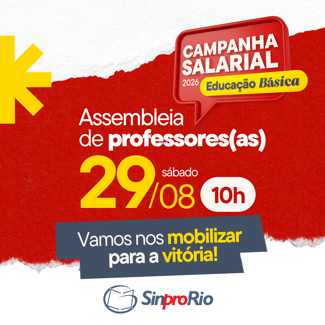 Camp. Salarial 2026 – Ed. Básica: assembleia dia 22/08, às 10h!