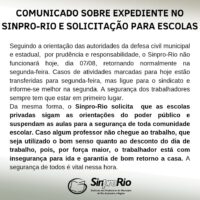Comunicado Importante sobre expediente e solicitação para escolas
