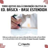 Camp. Salarial 2026 – Ed. Básica – Base Estendida: assinado Termo Aditivo 2026 à Convenção Coletiva!
