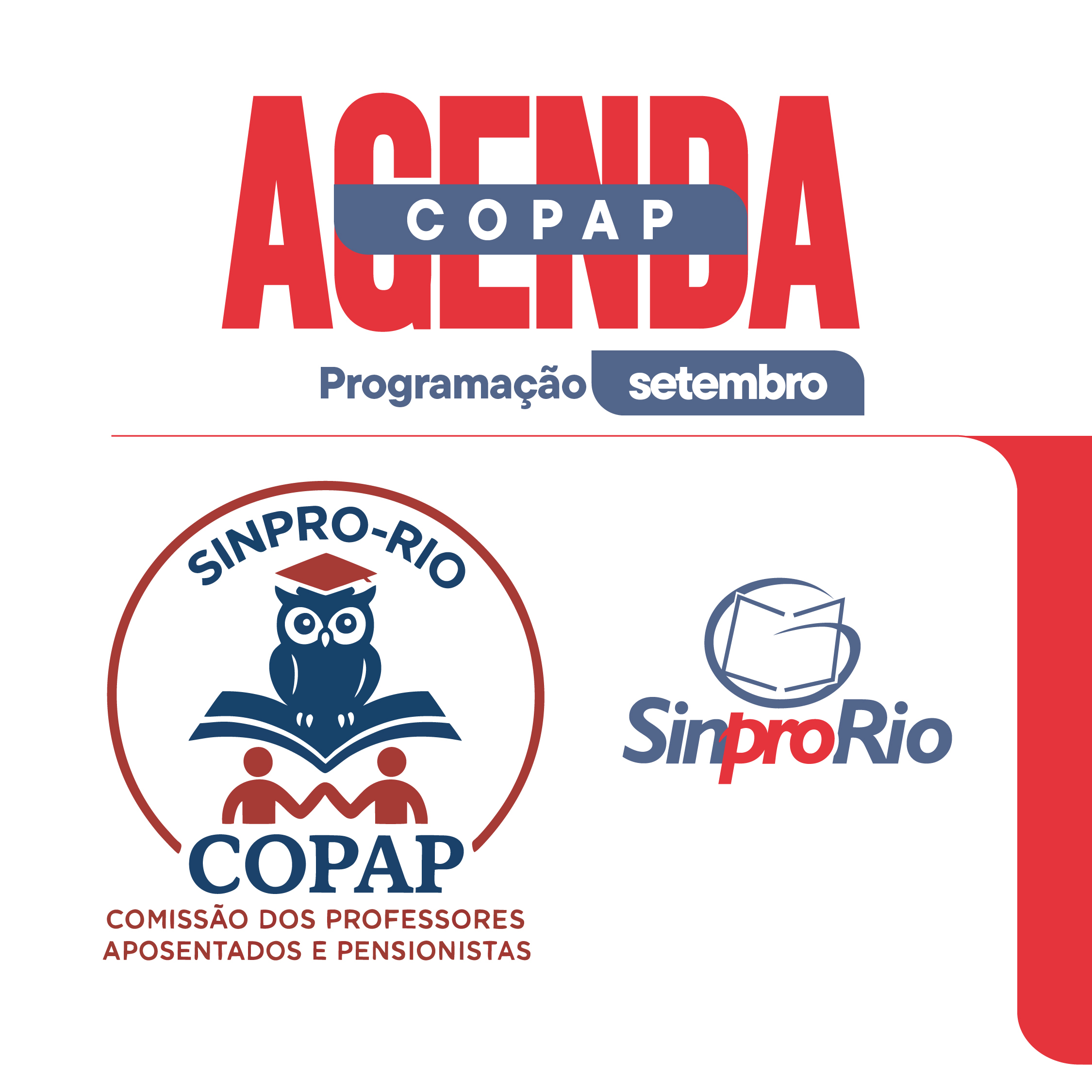 Confira a programação da Copap para o mês de setembro