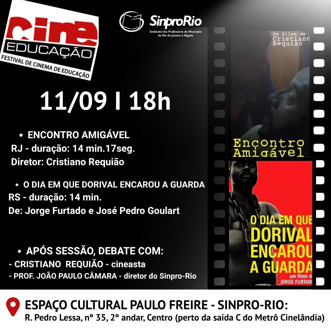 Cine Educação: dia 11/set, a partir das 18h, com entrada franca!