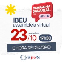 Camp. Salarial 2026 – Ibeu: assembleia on-line dia 23/10, às 17h30!