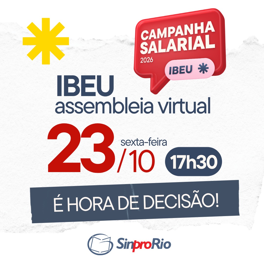 Camp. Salarial 2026 – Ibeu: assembleia on-line dia 23/10, às 17h30!